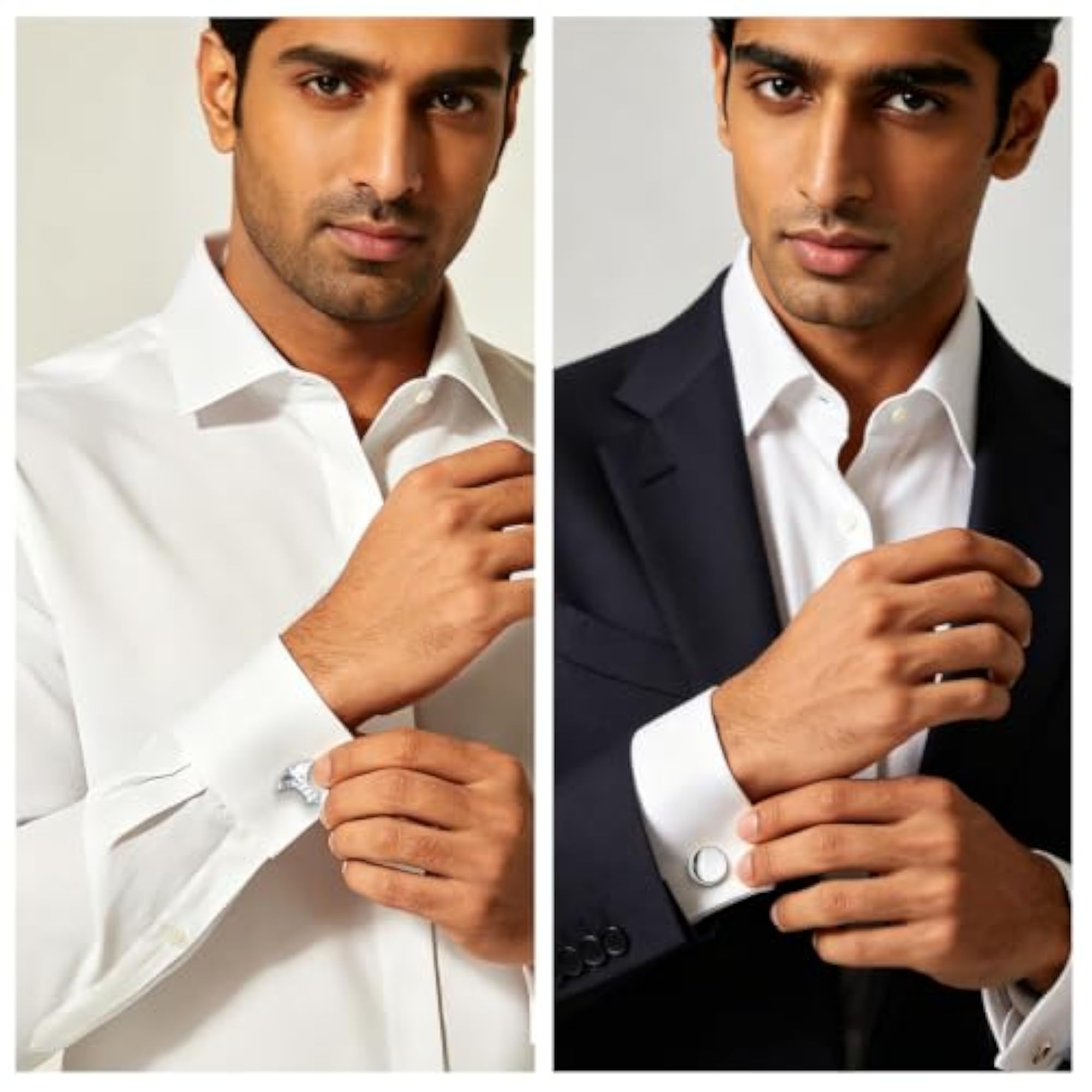 Men's 4 Pairs Set Mixed Style Cufflinks with Zircon